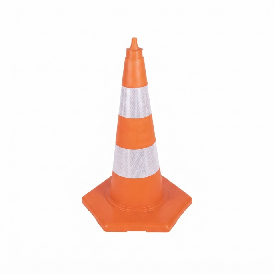 TRAFİK KONİSİ ÇİFT REFLEKTİFLİ 75 CM