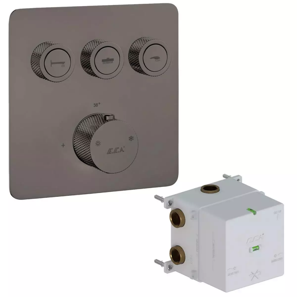 LİFE ON-OFF BUTONLU TERMOSTATİK ANKASTRE BANYO BATARYASI - 3 YOLLU